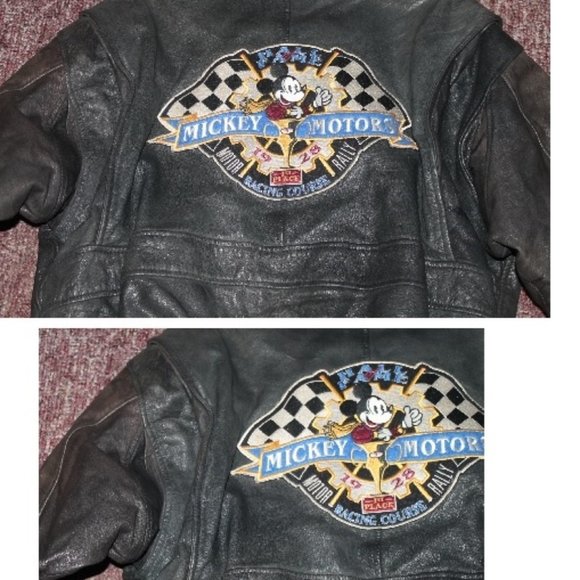 New Mickey Mouse Leather Bomber Biker Jacket - Picture 14 of 16